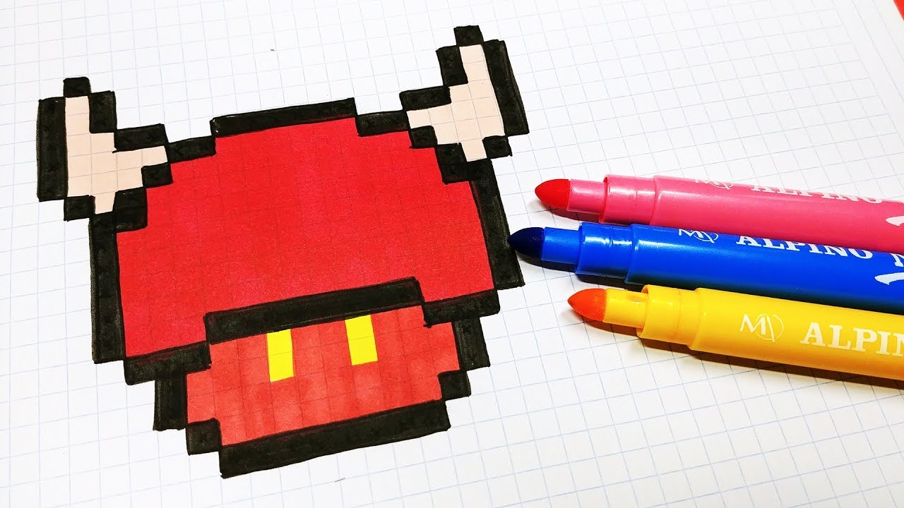 Halloween Pixel Art - How To Draw Mushroom demon #pixelart
