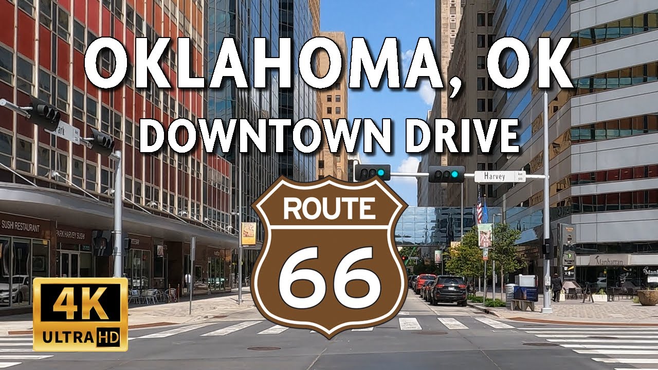 Driving Oklahoma City, Oklahoma, USA - Route 66 — 4K Video