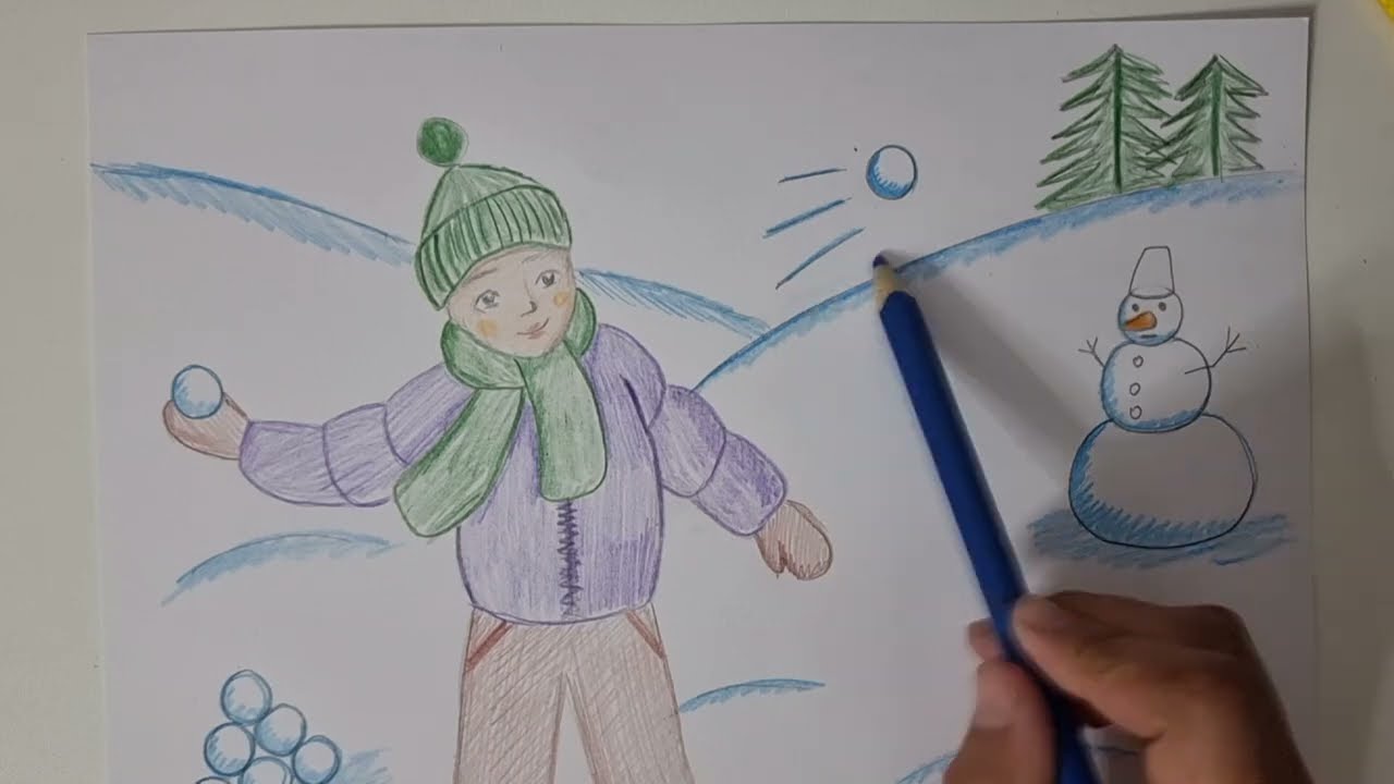 Let's draw winter fun. #winter #games #art  #drawing  #coloringadventure 