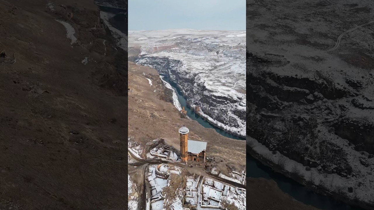 T&uuml;rkiye-Ermenistan sınırını ayıran Arpa&ccedil;ay nehrinin &uuml;zerindeki İpek Yolu K&ouml;pr&uuml;s&uuml;😍Kars Ani📍#shorts