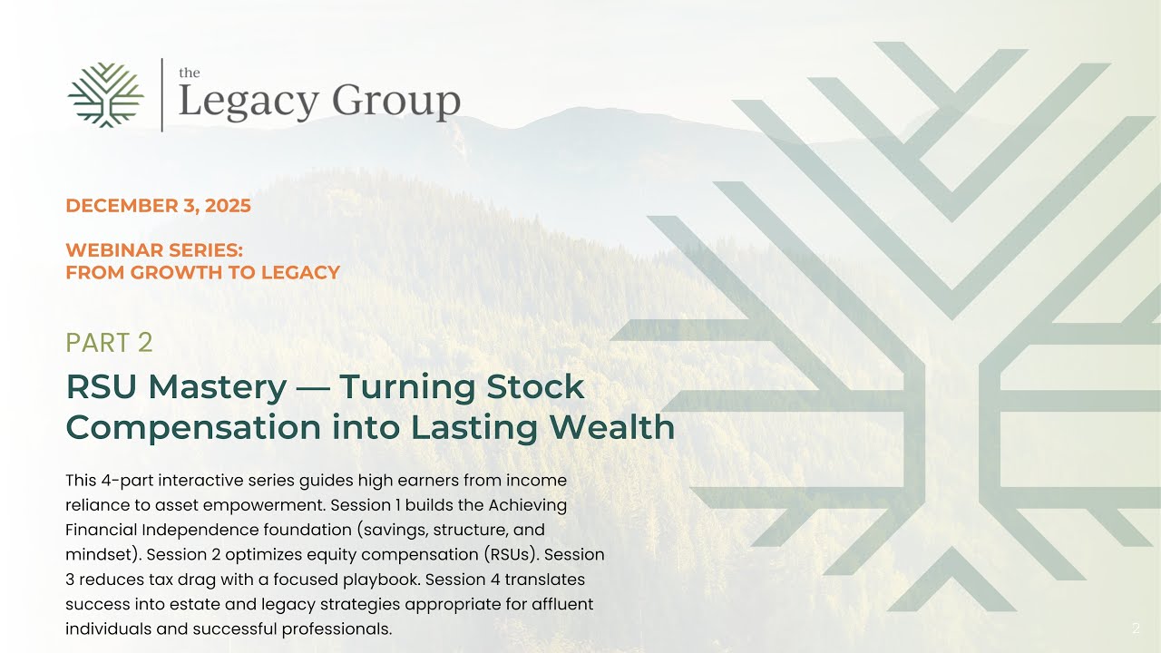 Part 2: RSU Mastery — Turning Stock Compensation into Lasting Wealth