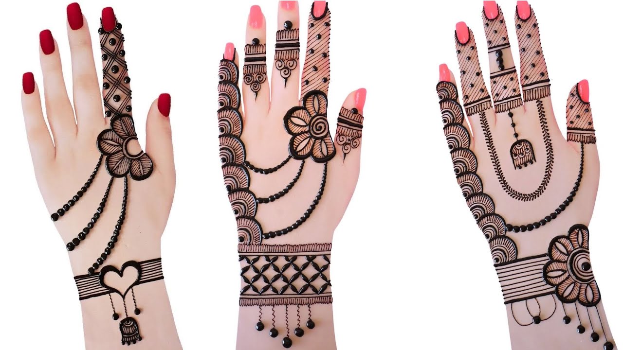 Top 4 mehndi design for backhand_Mehandi ka design_Easy simple Karwa Chauth\Navratri Mehndi designs