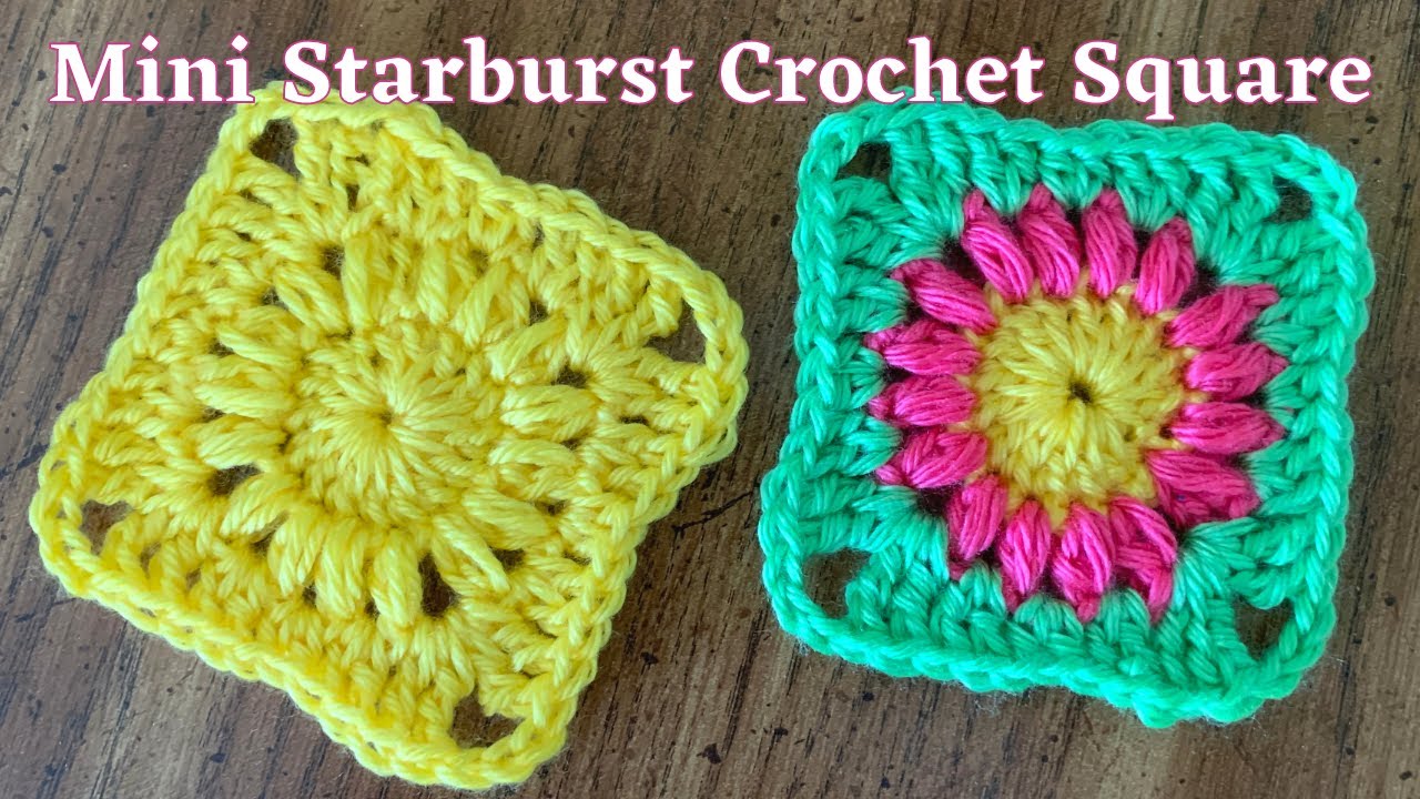 Mini Sunburst Granny Square | Crochet Tutorial