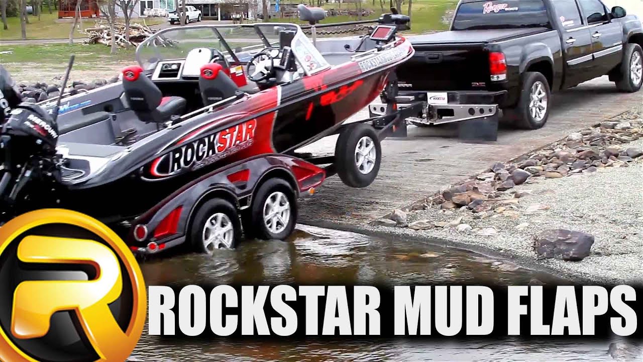 ROCKSTAR Hitch Mounted Mud Flaps Professional Walleye Fisherman