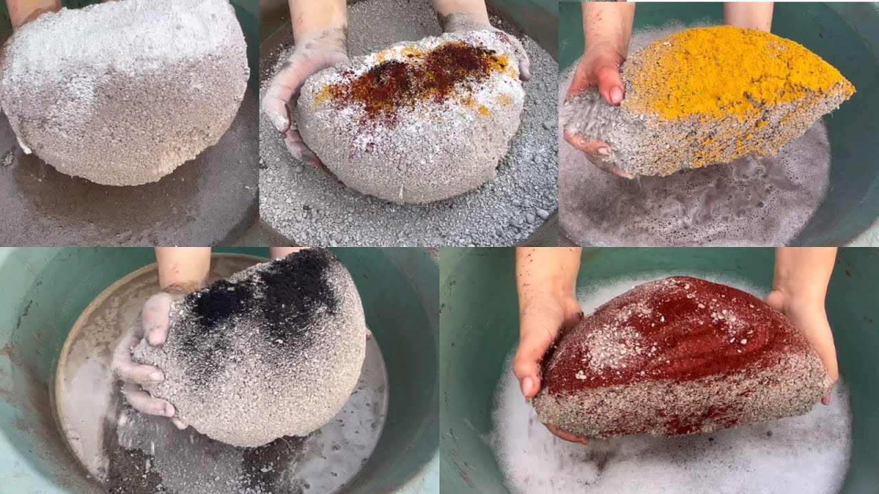 Asmr-New huge shapes of Stoney White cement water crumbling/Anxiety & panic relief therapy/sleepAid❤