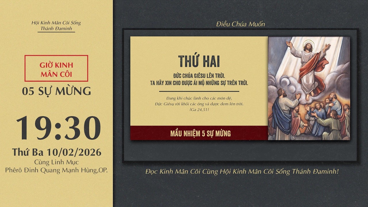 🔴Kinh Mân Côi | 10/02/2026 | 5 Sự Mừng - Tối Thứ Ba Tuần V Thường Niên