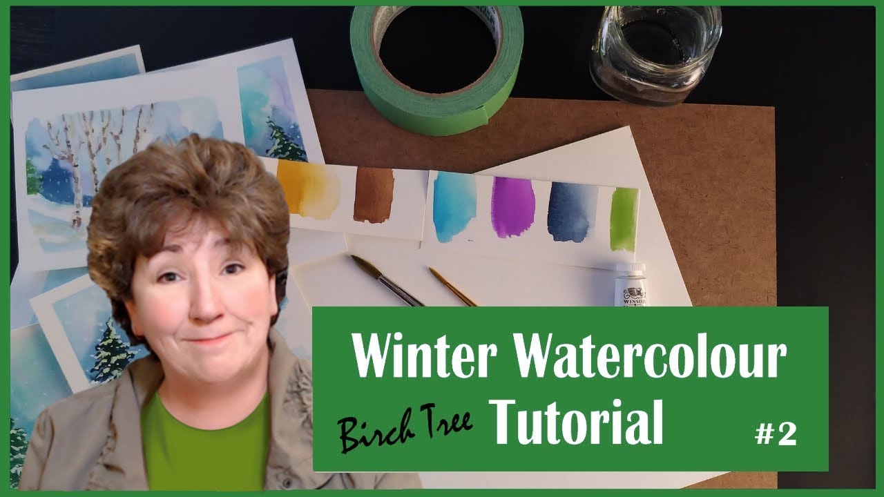 Winter Watercolour Tutorial - How to Paint Birch Trees