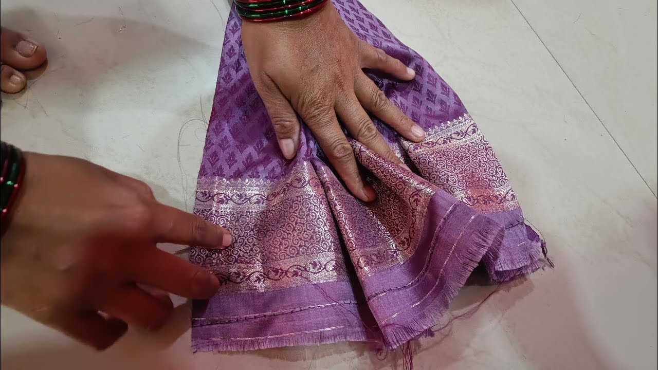 साऊथ इंडियन घागऱ्यावरची ओढणी, दुपट्टा steaching #cuttingsteaching #sauthindean#utubevideo#viralvideo
