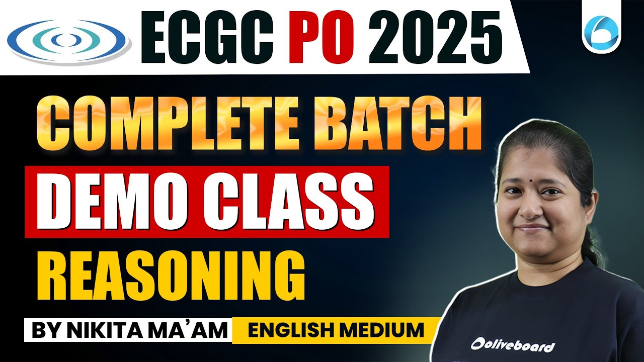 ECGC PO Reasoning 2025 | Complete Batch Demo Class | By Nikita Maam  | English Medium Oliveboard