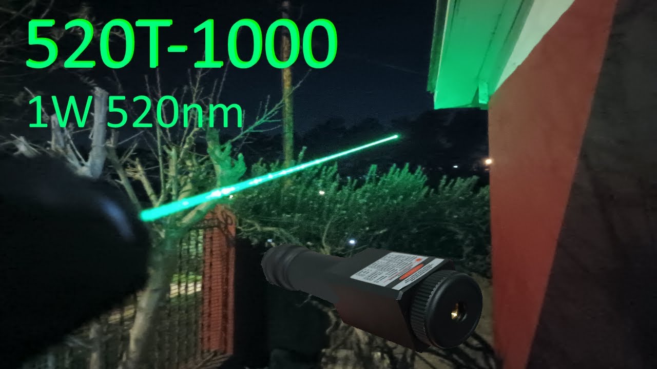 520T-1000 1000mW (1W) 520nm Green Laser Pointer Review