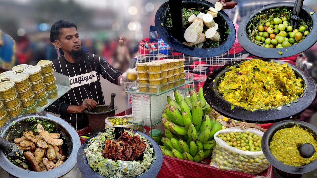 Extremely Tasty Green Banana Recipe Mix Fruits Vorta🔥Extremely Knife Skills🔥Kacha kola vorta Recipe