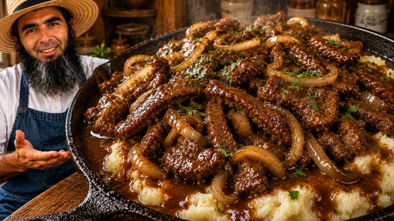 The BEST Quick Beef and Onion Skillet... Tender and Juicy