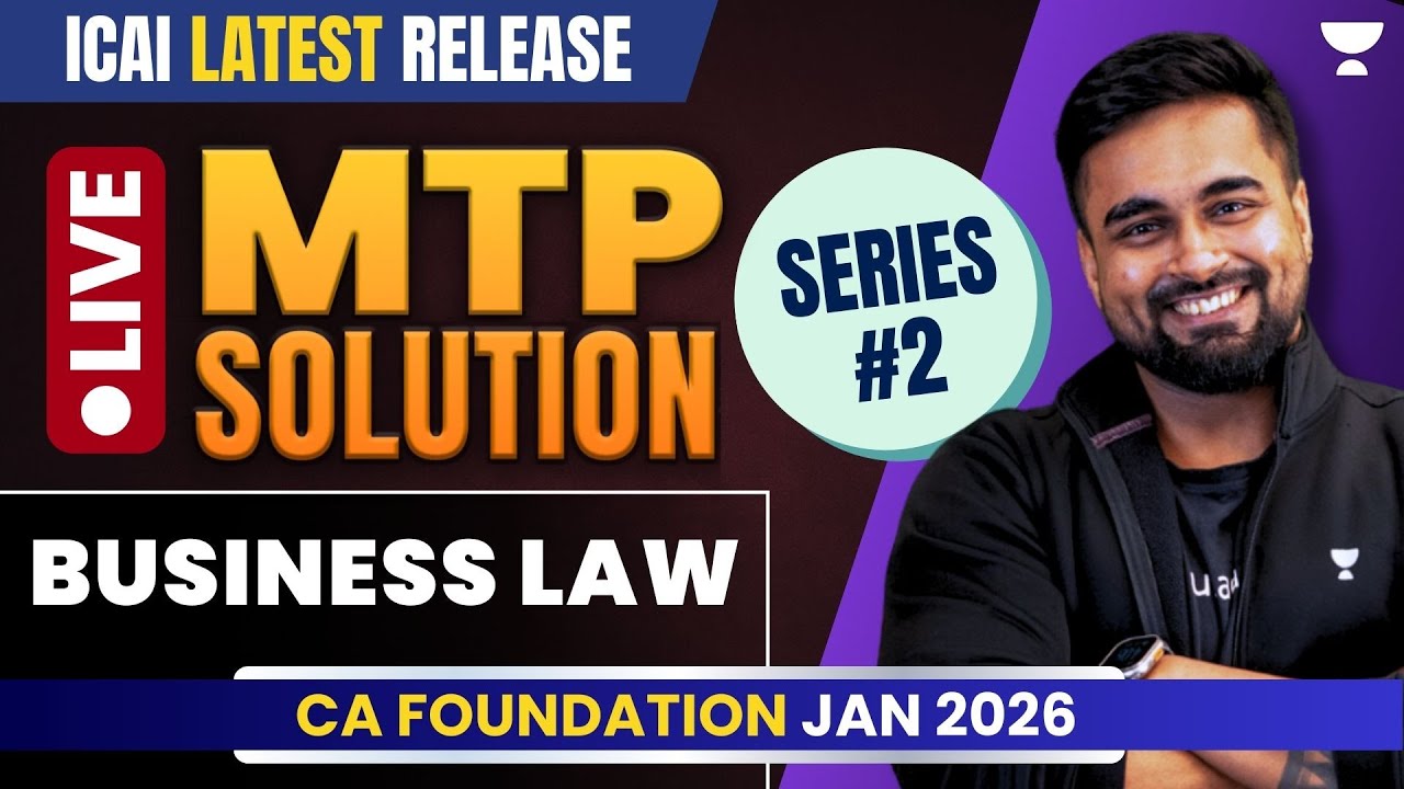 ICAI MTP 2 New Release | Business Laws Solutions Explained | CA Foundation Jan'26 | CA Shantam Gupta