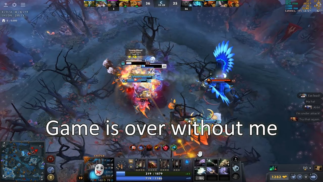Sniper support with Legion Commander offlane, 7.39b Dota 2 Gameplay 54