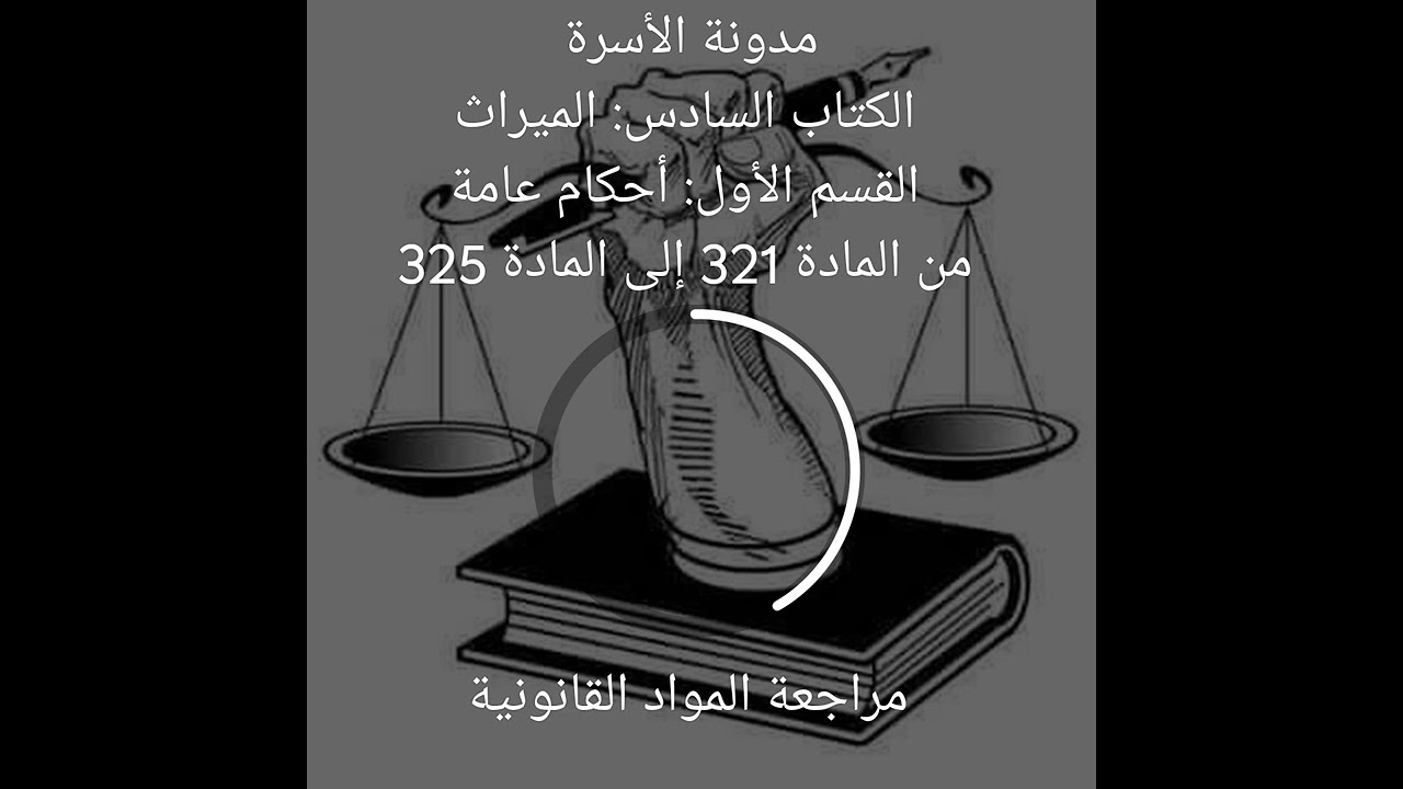 مدونة الأسرة الكتاب السادس: الميراث القسم الأول: أحكام عامةمن المادة 321 إلى المادة 325