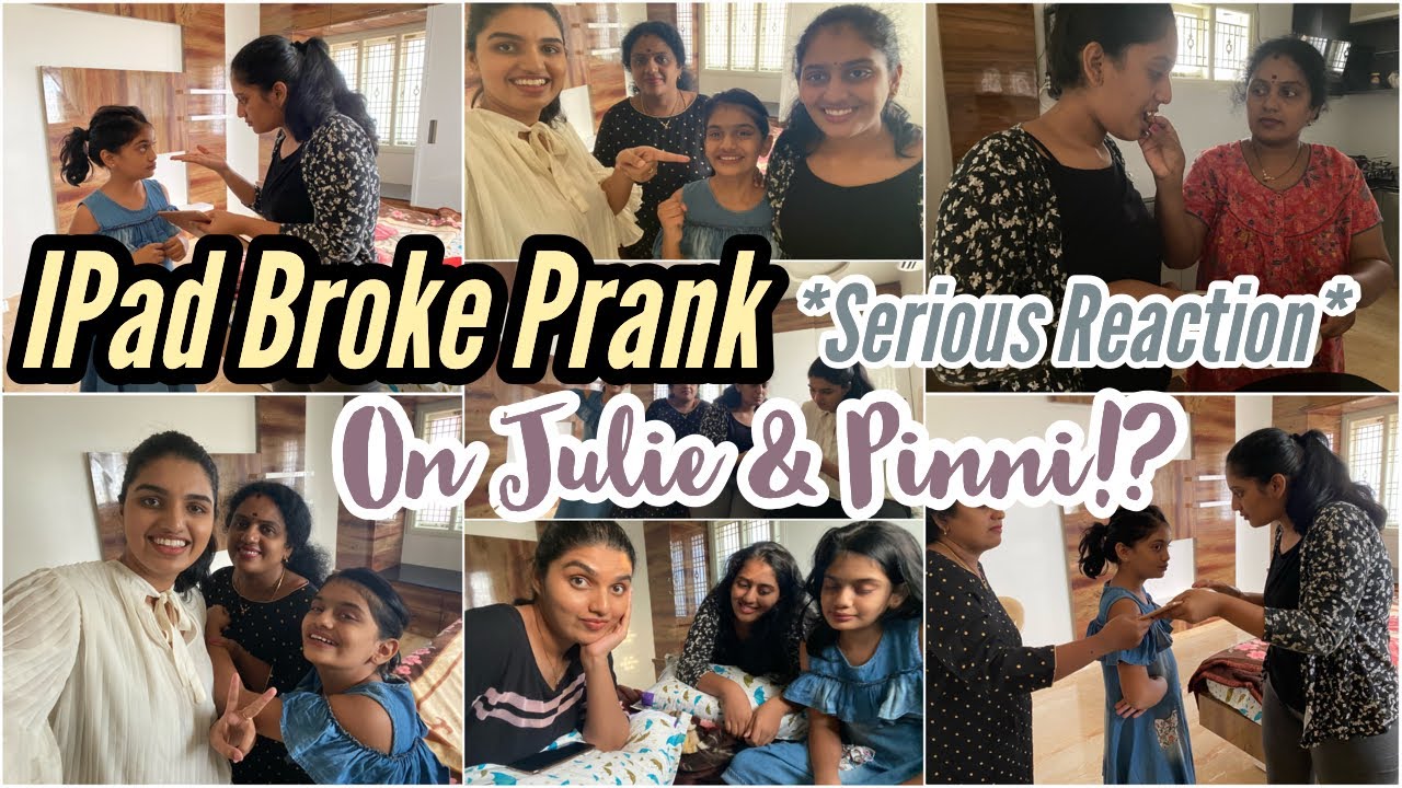 IPAD BROKE Prank on Julie & Pinni!?|Julie Cried and Angry Reactions?|Ipad Screen Broke Prank||