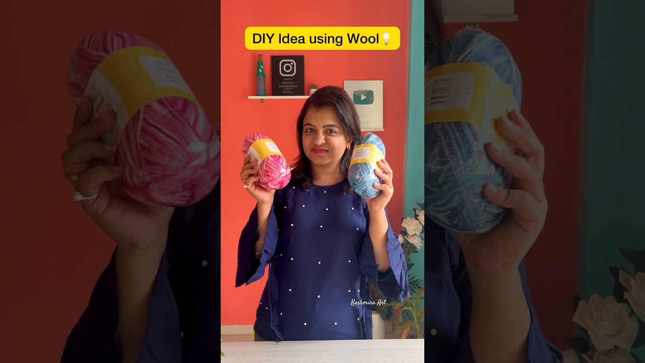 Bottle Art using wool thread 🧵 🍾 #bottleart #diy #woolencraft #shorts #youtubeshorts