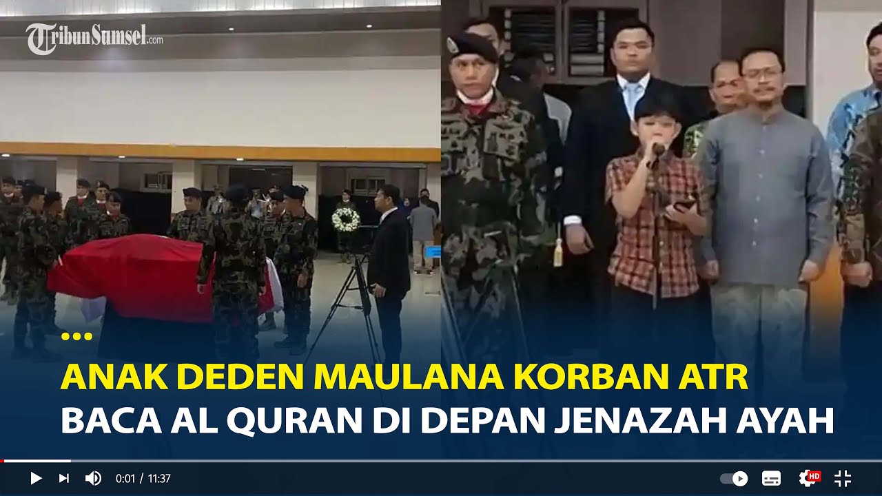Momen Haru Anak Deden Maulana Korban ATR 42 500, Peluk Ibu Usai Baca Al Quran di Depan Jenazah Ayah