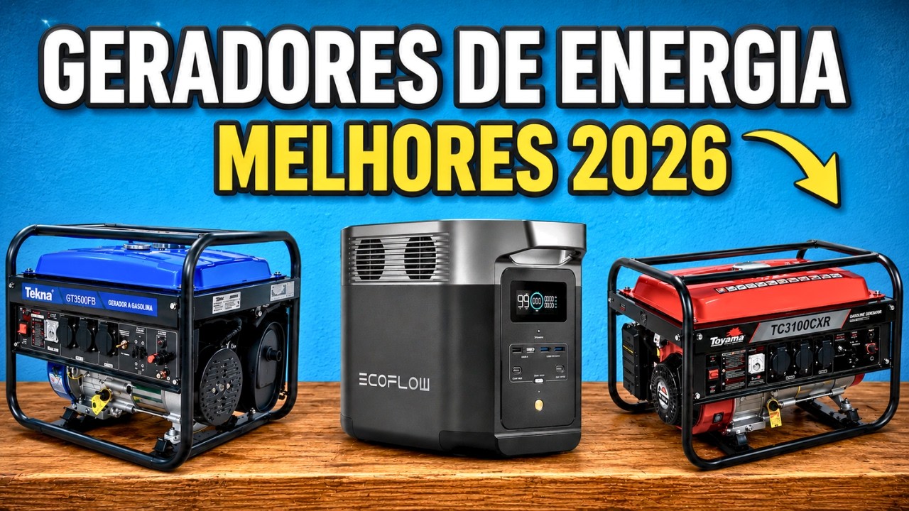 Qual MELHOR GERADOR DE ENERGIA 2025? ✅ a Gasolina, Portátil, Solar, outros.