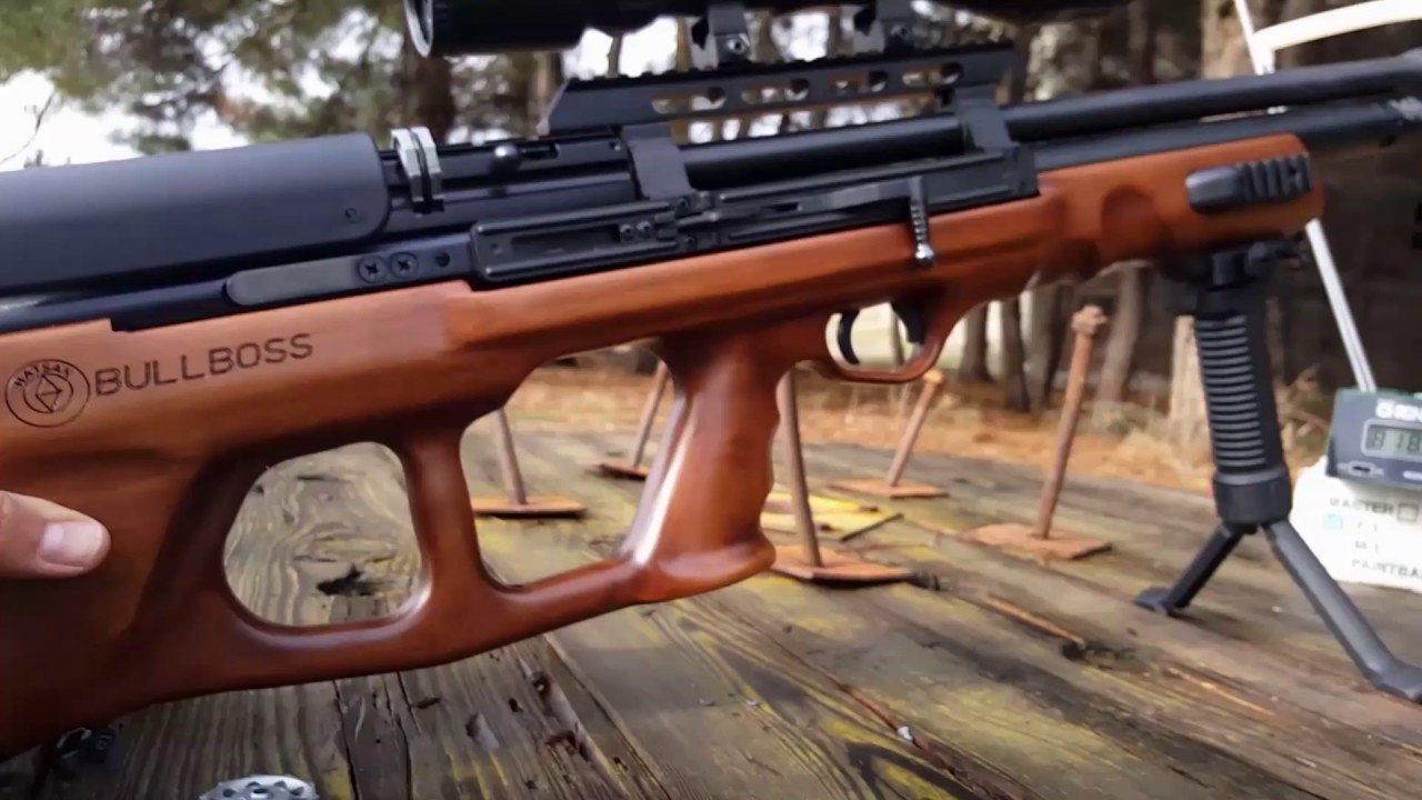 HATSAN BULLBOSS .177 CAL WALNUT PCP AIRRIFLE 50 METER PLINKING AND CHRONY TEST