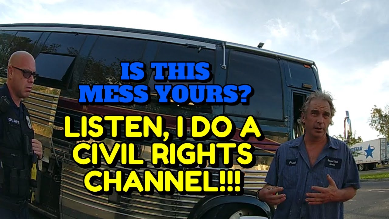 Silly Guy Parking a Giant Bus on Private Property - Pinellas Park, Florida - September 1, 2022