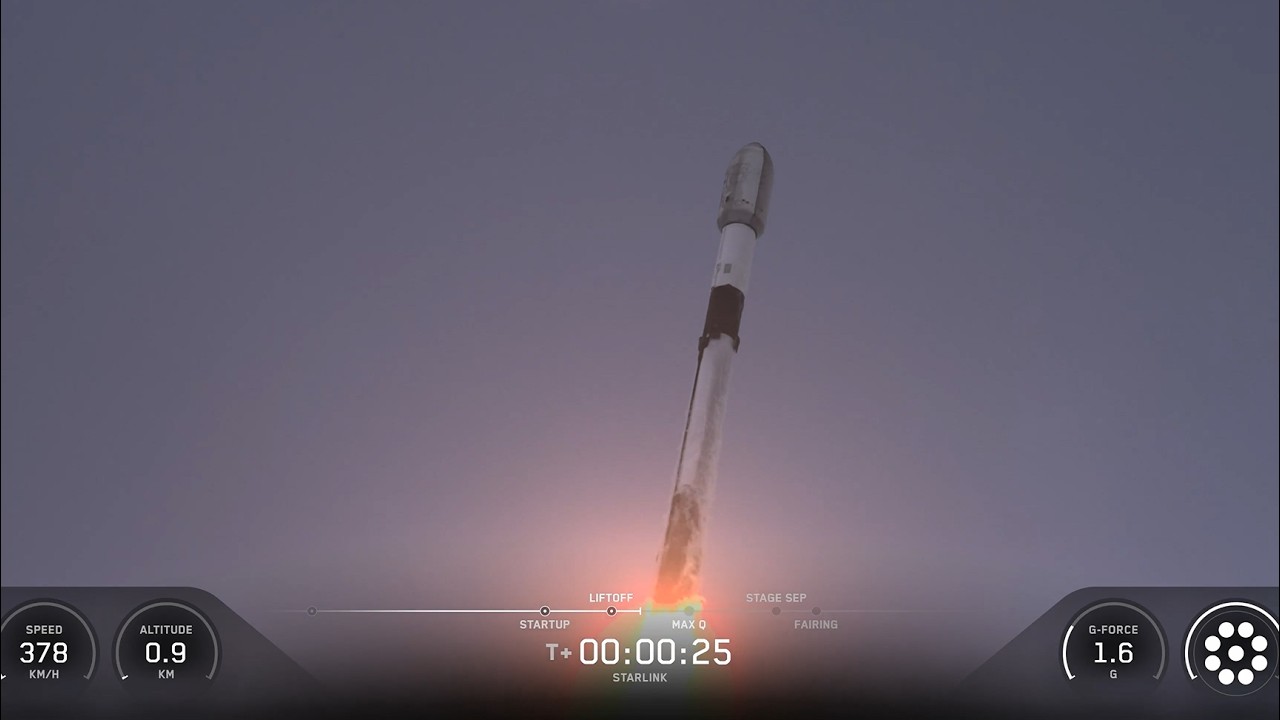 Ракета SpaceX Falcon 9 запустила 29 спутников Starlink Group 10-48 с космодрома на мысе Канаверал.