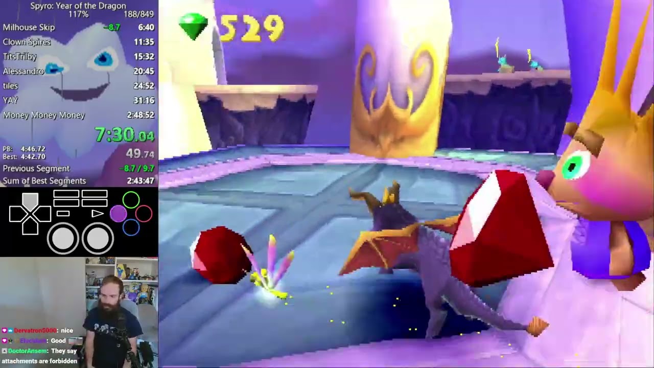 Spyro: Year of the Dragon 117% in 2:48:00.683