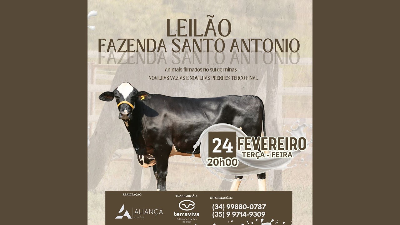 LEILÃO FAZENDA SANTO ANTÔNIO | 24/02/2026  – 20H