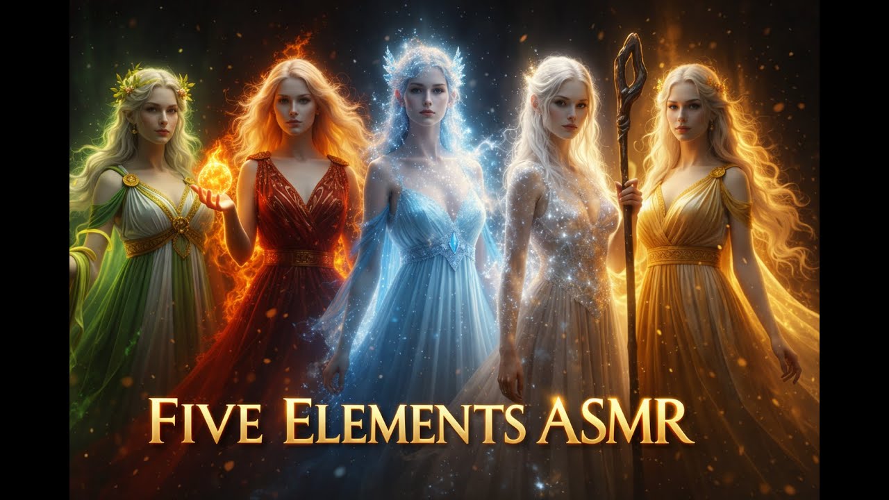 Five Elements Awakening ASMR 🌿🔥💧⚙️🪨 Wood · Fire · Water · Metal · Earth | No Music