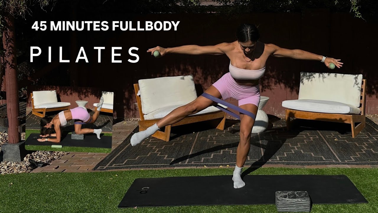 45 Minutes Full-body Resistance Band Mat Pilates Workout | Beginner / Intermediate | 