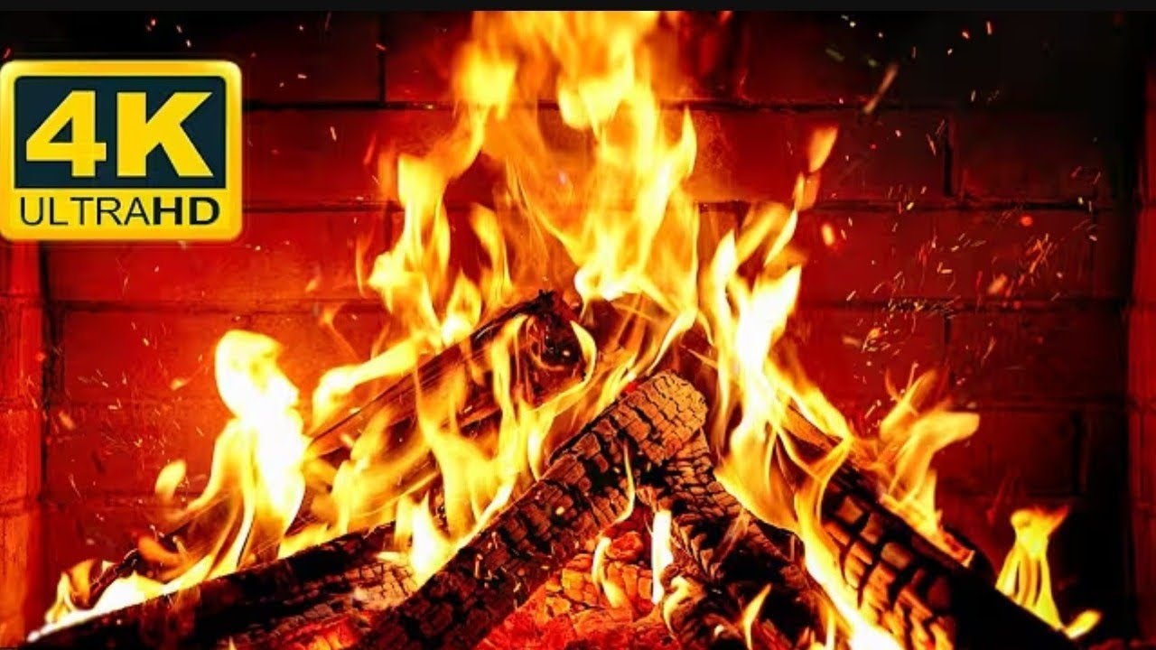 Fireplace 3hours full HD#صوت النار وفرقعة الحطب