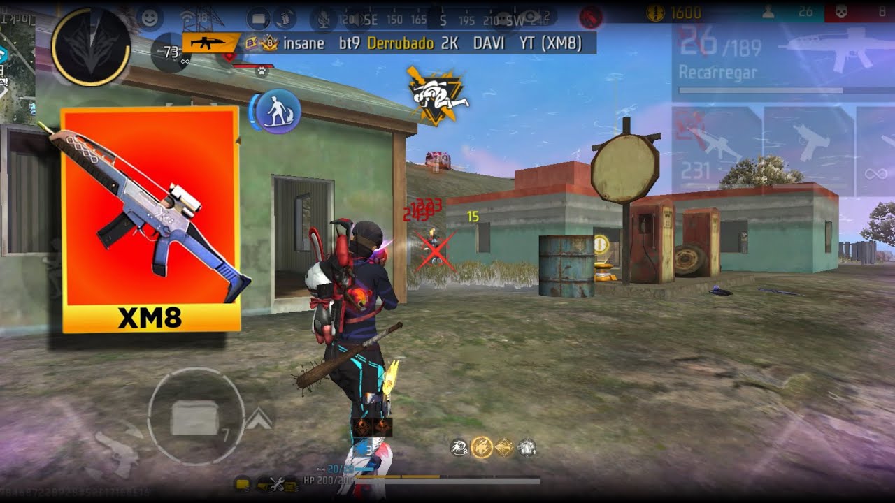 BRUTINHO SOLO VS SQUAD COM 2 XM8 NO FREE FIRE *deu nisso*