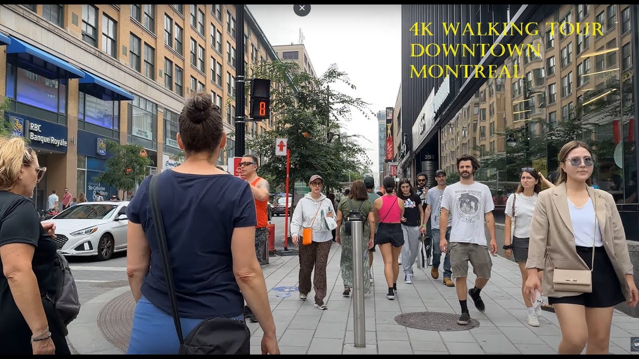 4K Walking Tour | Downtown Montreal, St Catherine Street