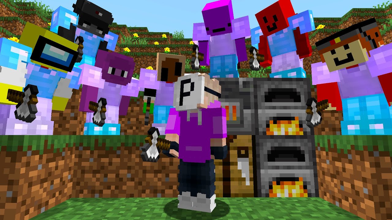 Minecraft Speedrunner против 7 охотников