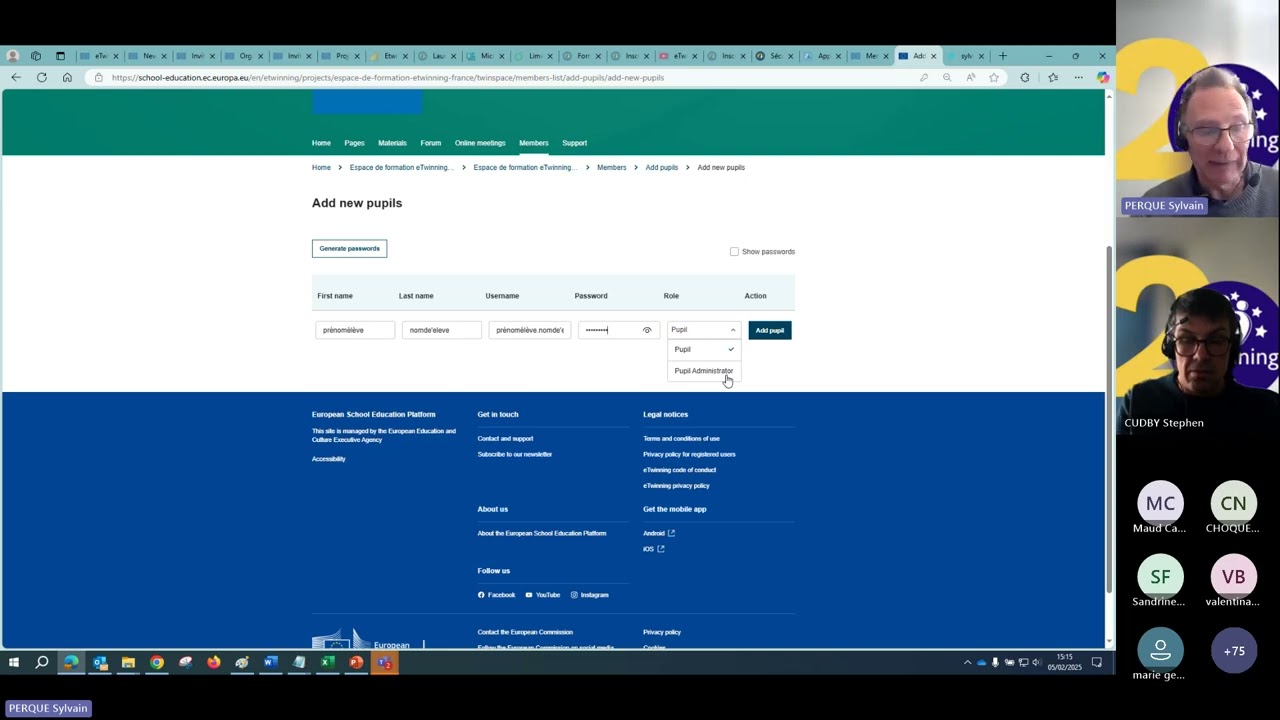 Visioconférence   Utiliser le TwinSpace avec ses élèves