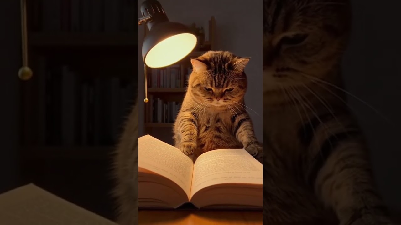 When study pressure is too great！😂 Watch this cat chill out 