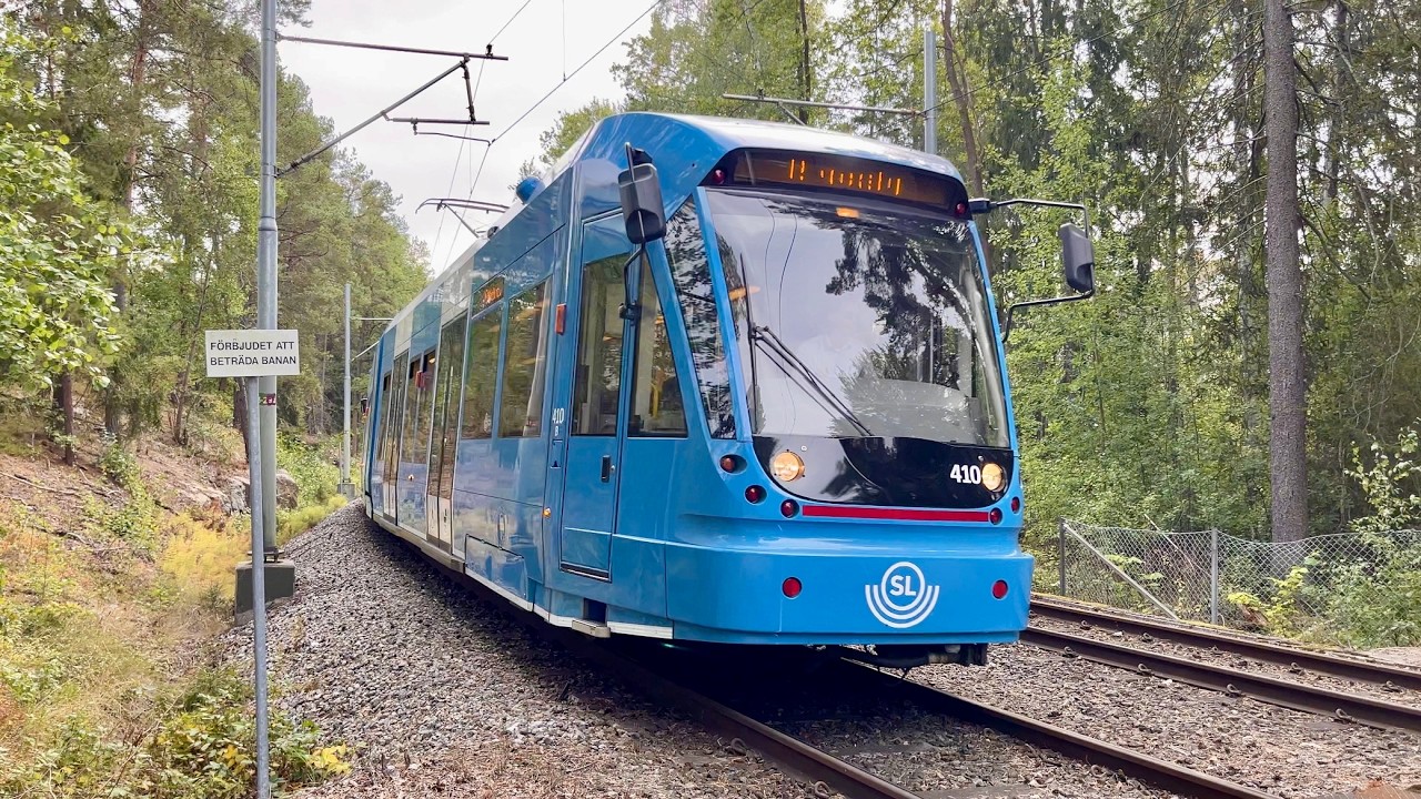 Spårvagnar på Nockebybanan i Stockholm