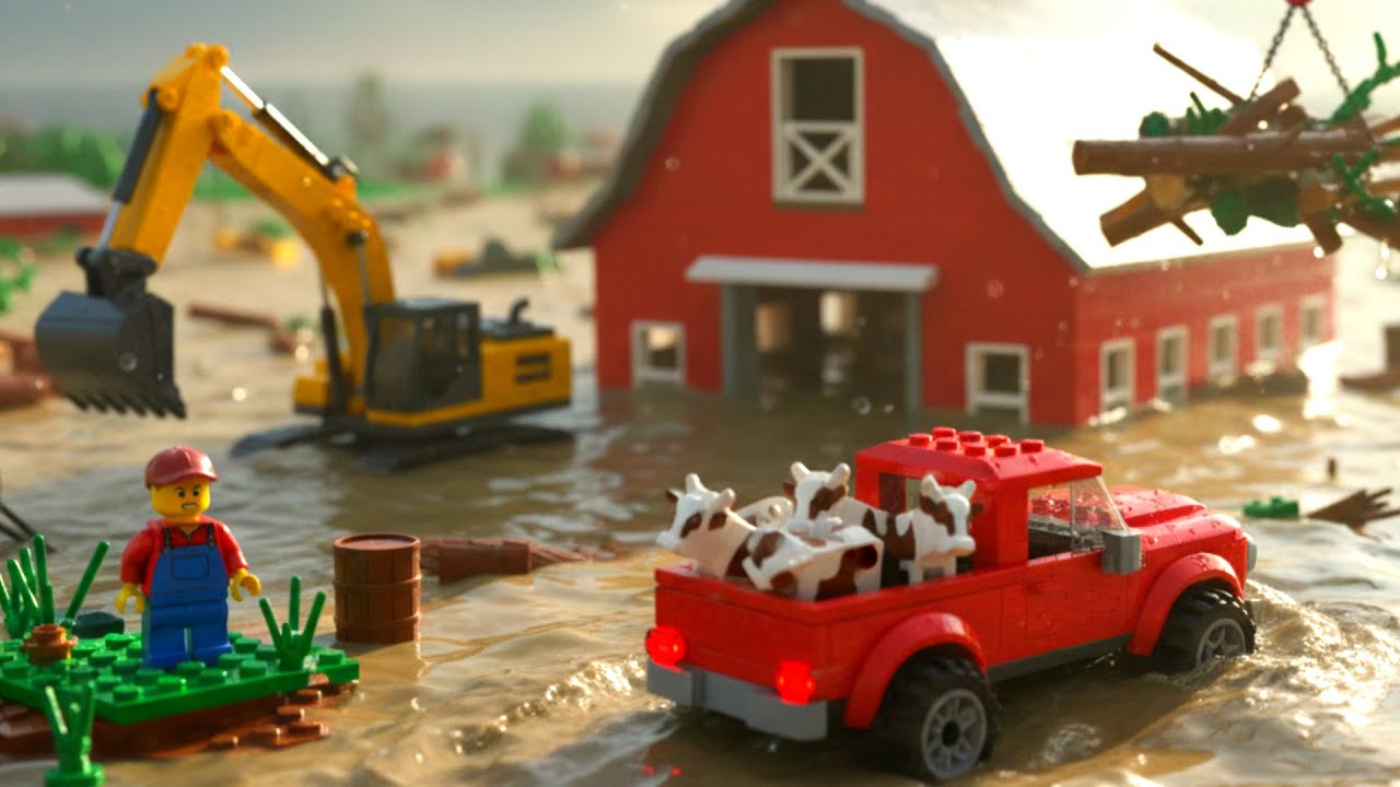 LEGO City Construction: Repairing the Farm Barn After a Devastating Flood 🌊