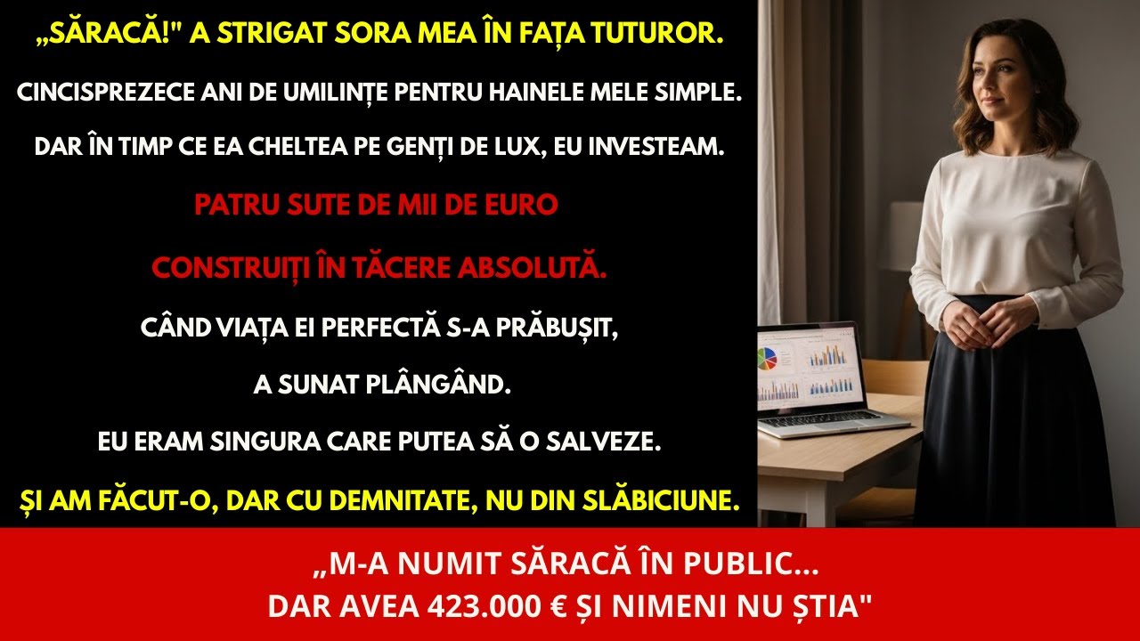 „Sora mea m-a numit „săracă” în public… a doua zi, m-a sunat plângând