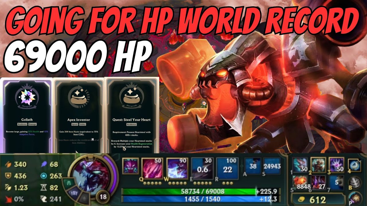 World Record 1 MILLION Damage Mitigated?! 69K HP Cho’Gath Is UNREAL!