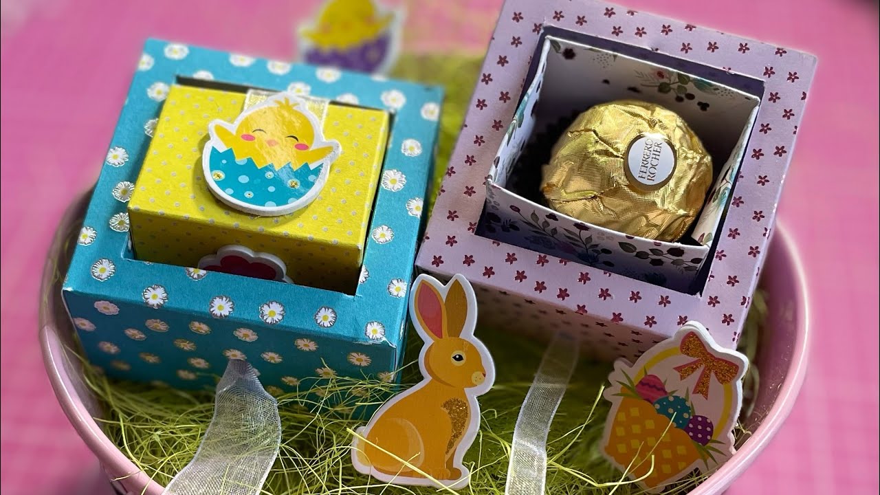 *Tuto* Boîte cache cache à ferrero rocher 🍫pour Pâques 🐣 papiers action « Floral & basics »