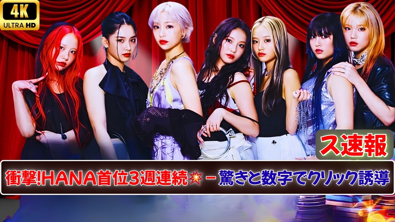 HANA『HANA』3週連続首位！嵐もトップ100入りで音楽界騒然🔥