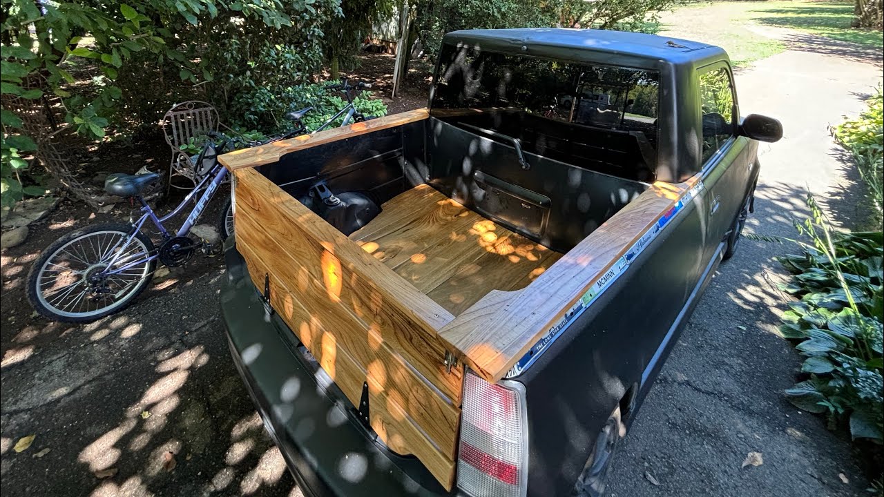 Wooden truck bed and tailgate for the Scion truck!￼ Absolutely Gorgeous. Maker 238