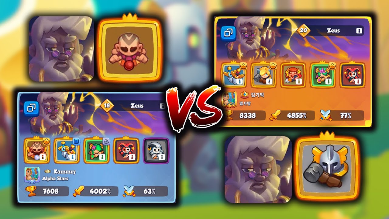 RUSH ROYALE: Kazzzzzzy (Zeus, Monk) vs. 김기믹 (Zeus, Inquisitor) | RR League 14 replay