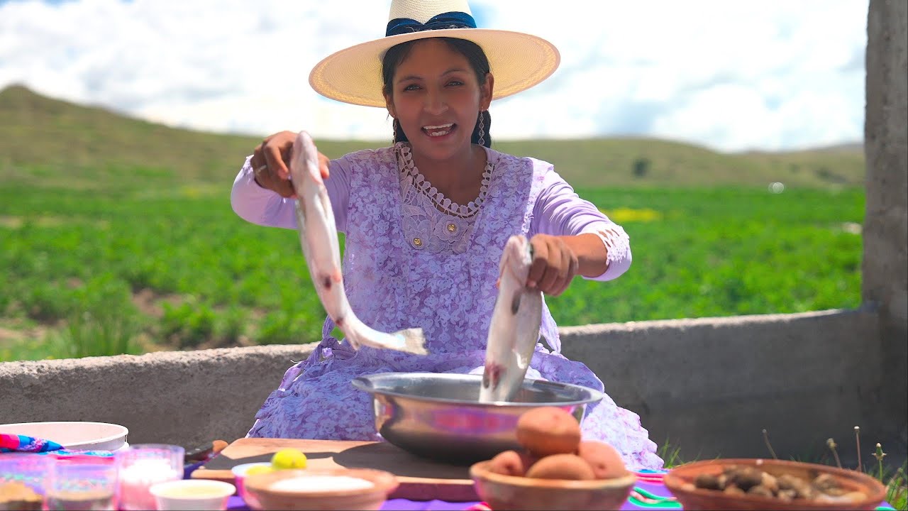 Trucha frita en su Punto con Chuños y Papas Cocina Casera