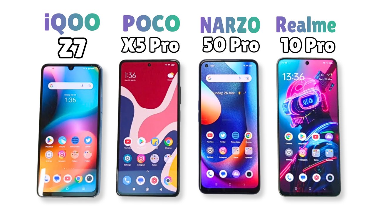 iQOO Z7 5G vs Narzo 50 Pro 5G vs POCO X5 Pro vs Realme 10 Pro - Battery Drain and Performance Test!