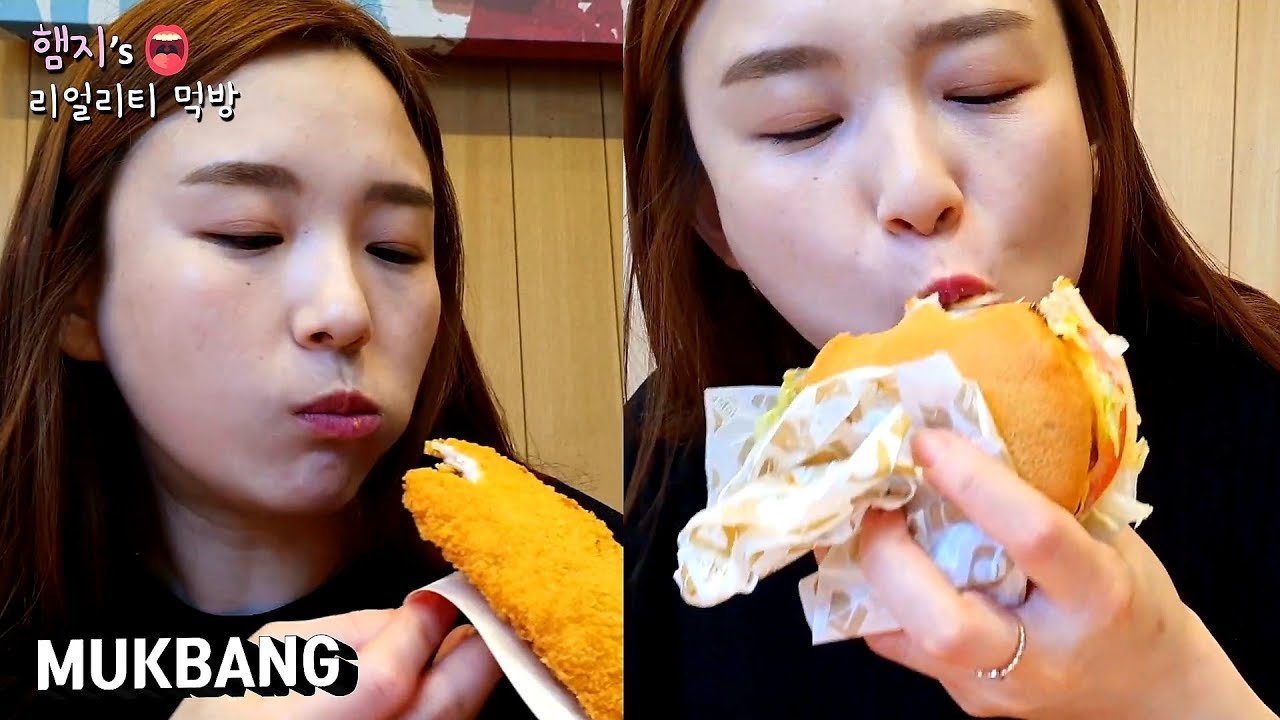 리얼먹방:) 지파이 한마디로.......설빙으로 입가심ㅣFASTFOOD&BINGSUㅣソルビン&ロッテリア新メニューㅣMUKBANG//EATING SHOW