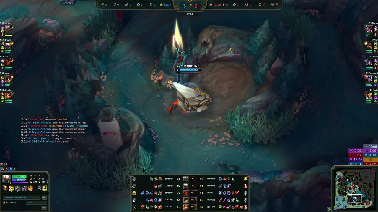 LCK 2025 Split 3 Legend Group: NS vs T1 Game 2 (NS GIDEON Pantheon Jungle POV)