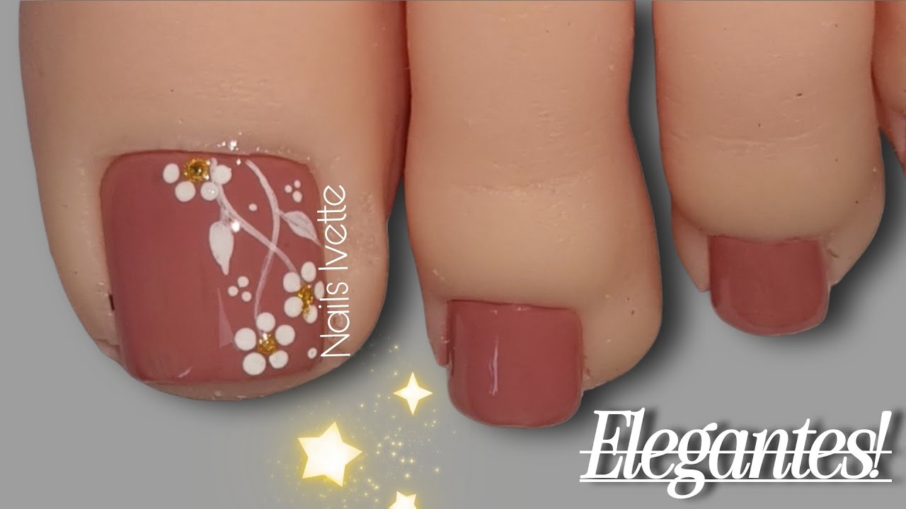 HERMOSAS UÑAS DECORADAS ELEGANTES PARA PIE / DISEÑO DE UÑAS DECORADAS A MANO ALZADA / NAIL ART