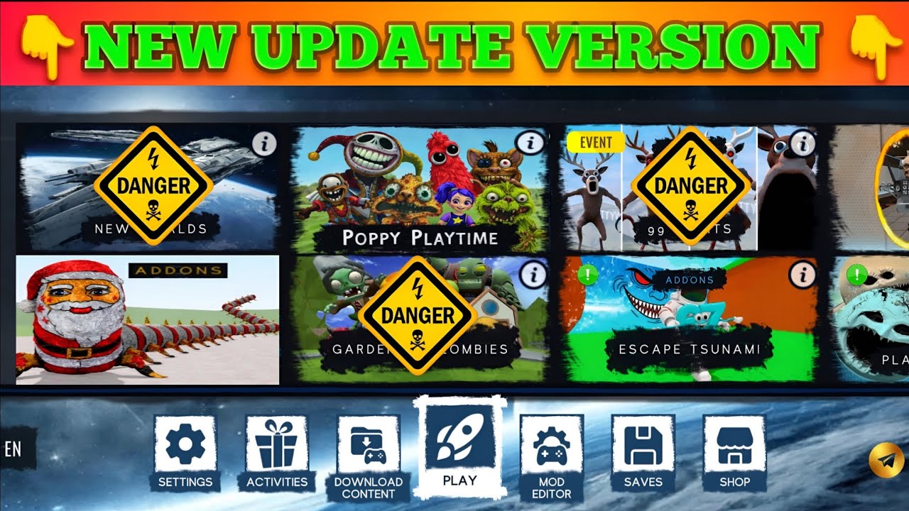 Sandbox in space updated new poppy playtime chapter 5 goo goo gaga family 😱 chasing nextbots 🔥